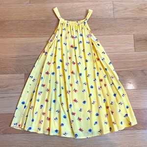 Girls summer dress. Yellow with floral print size 4T